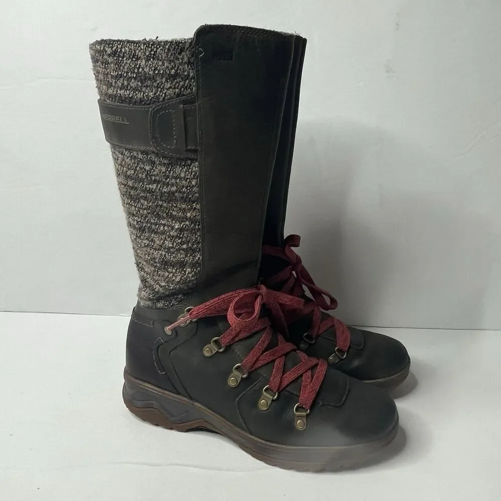 Merrell Bungee Cord Eventyr Cuff Mis Calf Zip UP Boots Women's Size 5.5